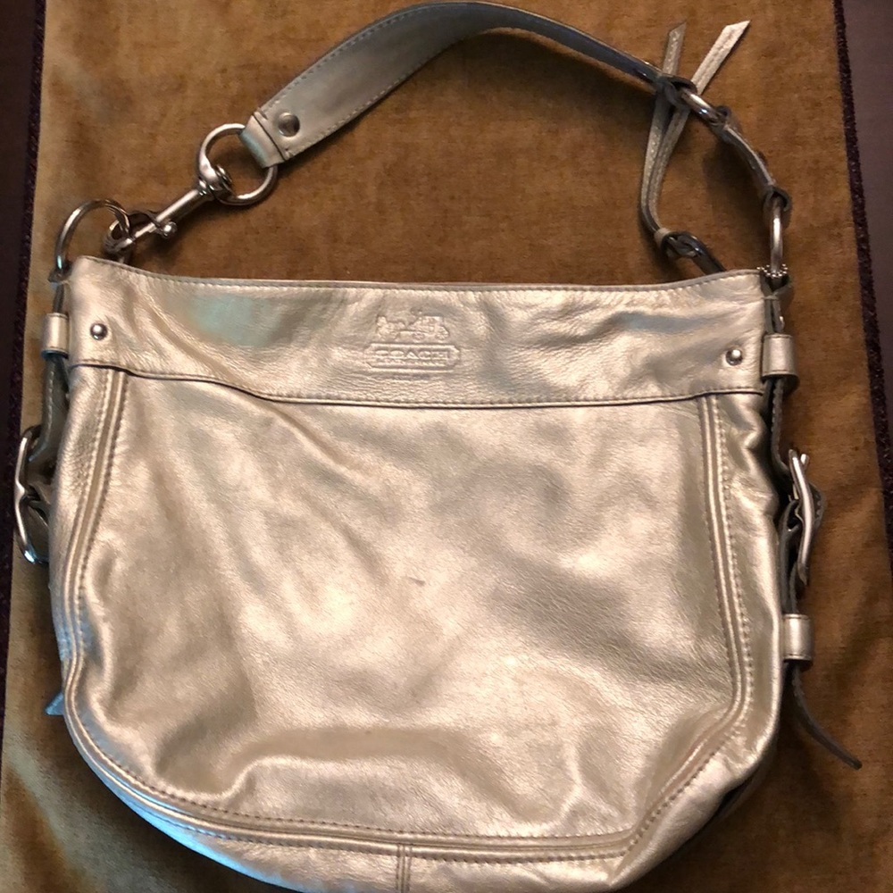 Silver coach purse